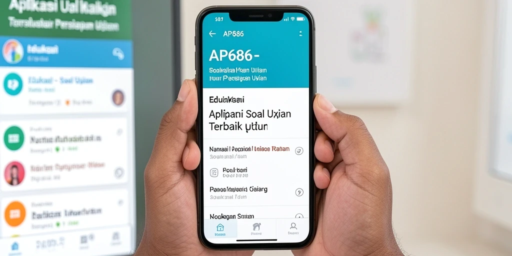 Tampilan antarmuka aplikasi AP686 untuk soal ujian.