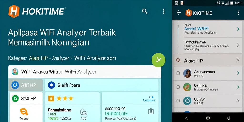 Antarmuka HOKITIME menampilkan analisis jaringan WiFi secara jelas dan efektif.