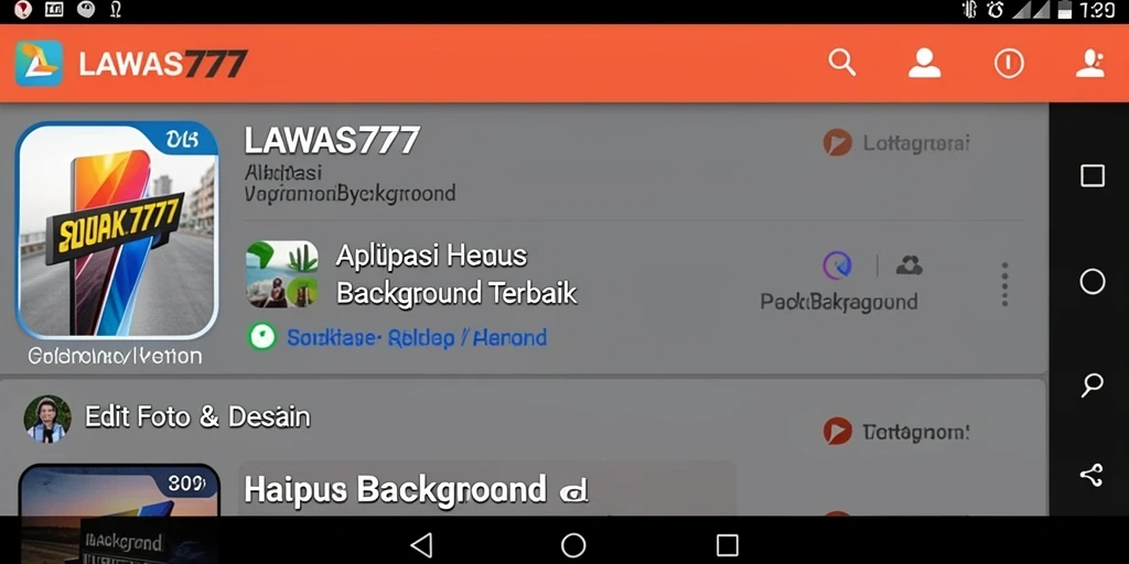 Antarmuka aplikasi LAWAS777 untuk menghapus latar belakang dengan mudah.