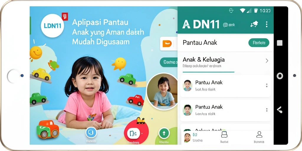 Tampilan antarmuka utama LDN11 untuk pemantauan anak.