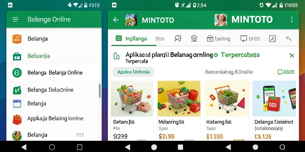 Antarmuka MINTOTO menampilkan kemudahan navigasi untuk Belanja Online.