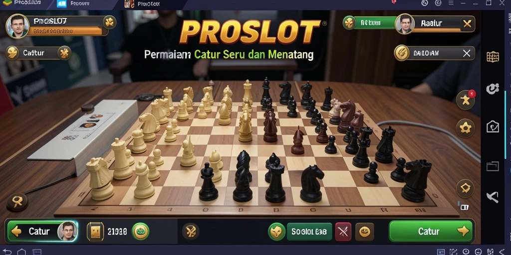Antarmuka game catur PROSLOT yang menarik dan interaktif.