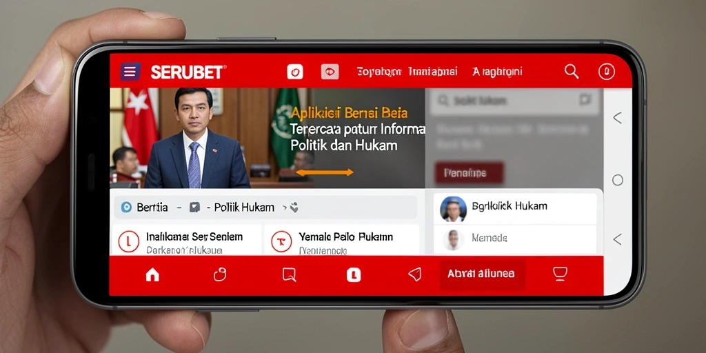 Antarmuka aplikasi SERUBET menampilkan berita politik dan hukum terbaru.