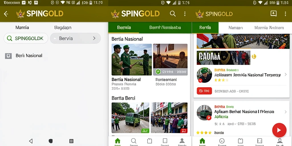 Tampilan antarmuka SPINGOLD yang modern dan user-friendly.