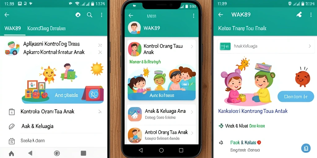 Antarmuka aplikasi WAK89 yang intuitif untuk kontrol orang tua.
